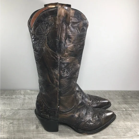 Dan Post DP3245 El Paso Collection Leather Cowboy Western Womens Boots Size 7.5 - Picture 1 of 11